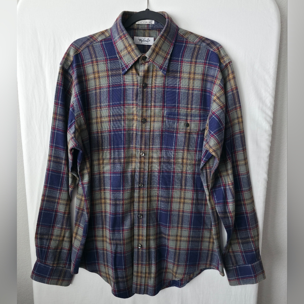 Malouf’s Lubbock Plaid Flannel Shirt Premium Cotton Luxury Heritage Outdoor L